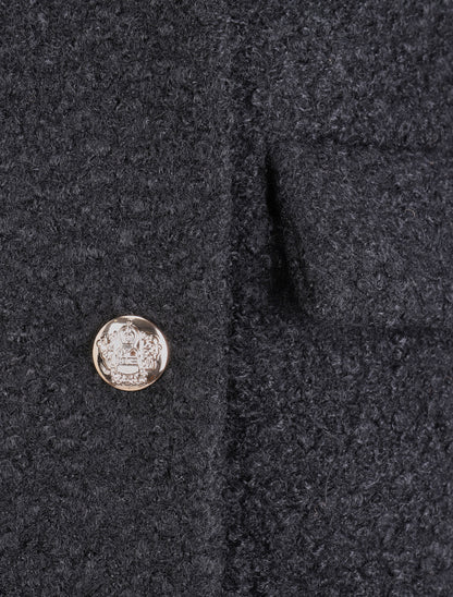 Manteau croisé effet laine bouclée - Noir - 3