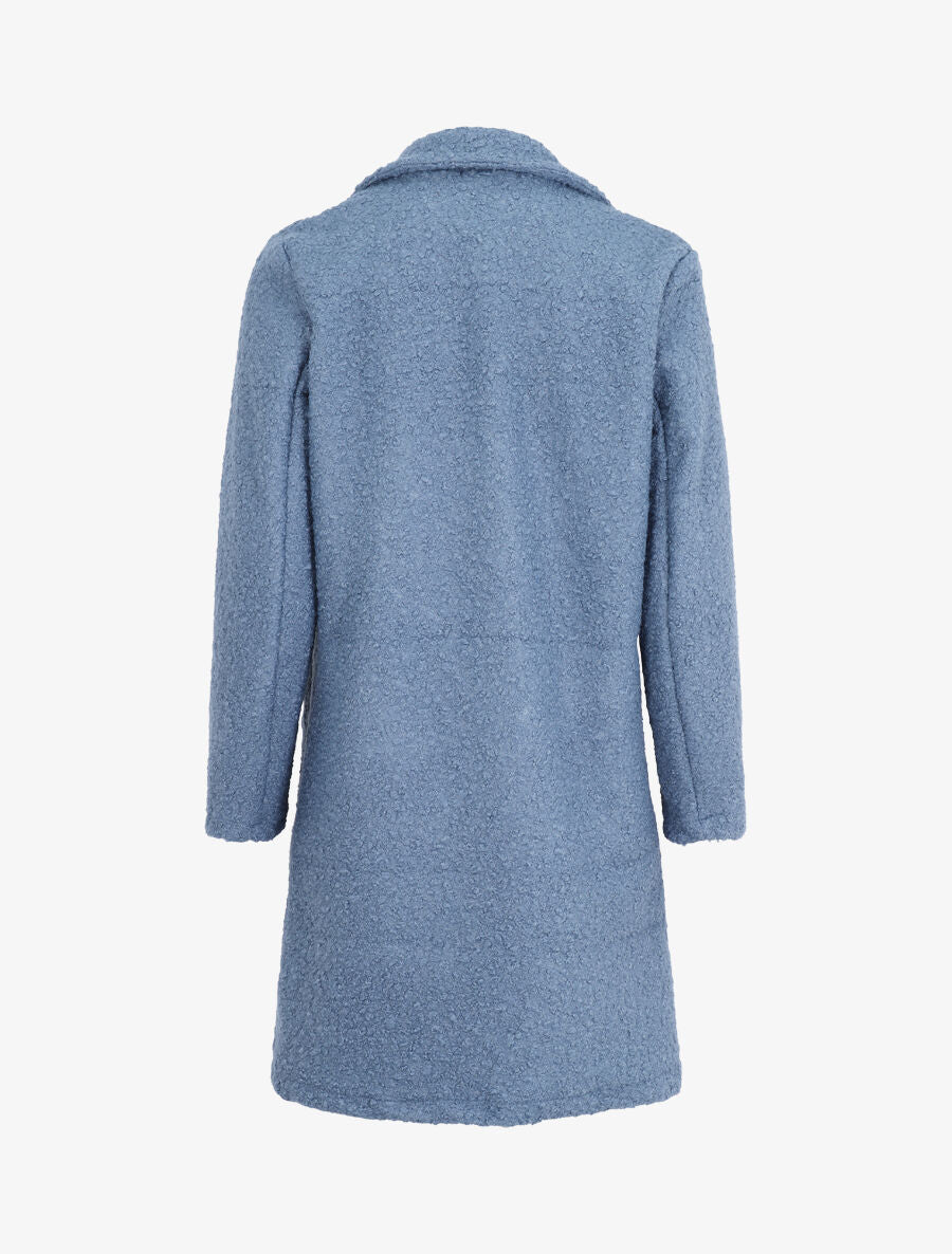 Manteau léger effet laine bouclée - Bleu cendré - 2