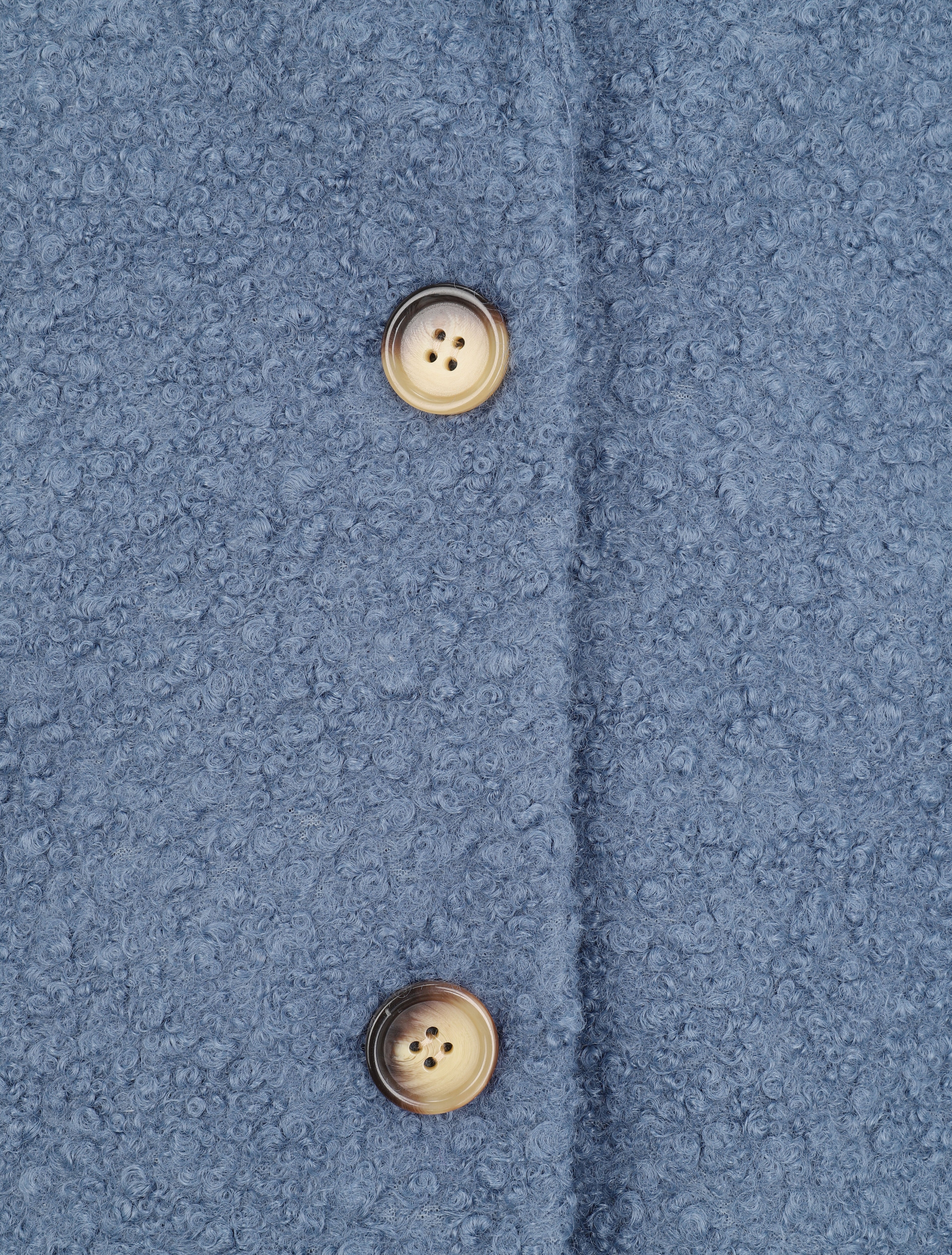 Manteau léger effet laine bouclée - Bleu cendré - 4