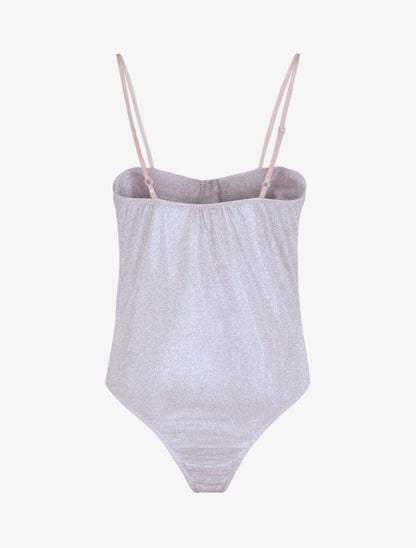 Body pailleté style lingerie - Rose - 2