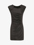 Robe pailletée à col asymétrique et détail drapé - Noir - 1