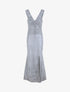 Robe longue pailletée à bretelles - Argent - 1
