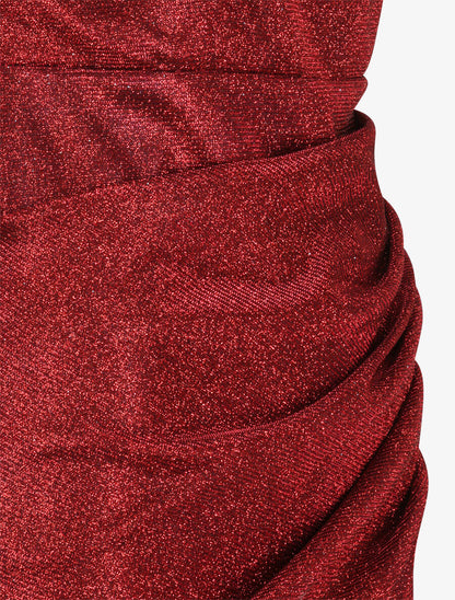 Robe bandeau à détail drapé - Rouge - 3