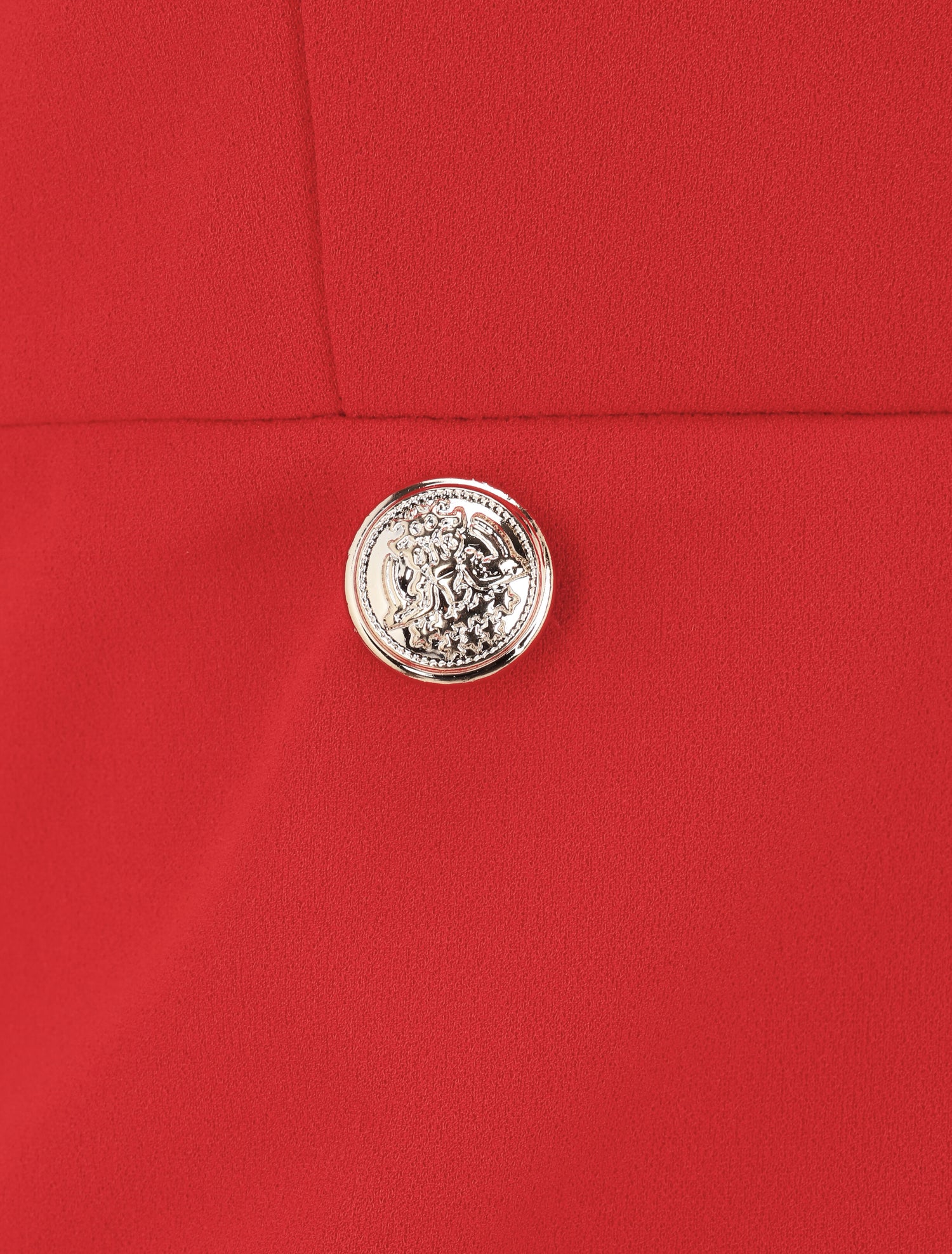 Robe à col carré et bords en dentelle - Rouge - 4