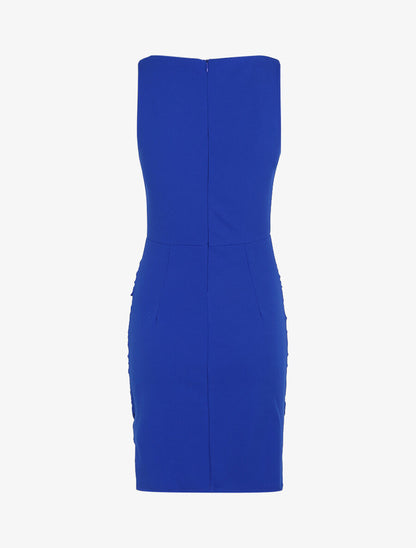 Robe sans manches à col bijou à strass - Bleu électrique - 2