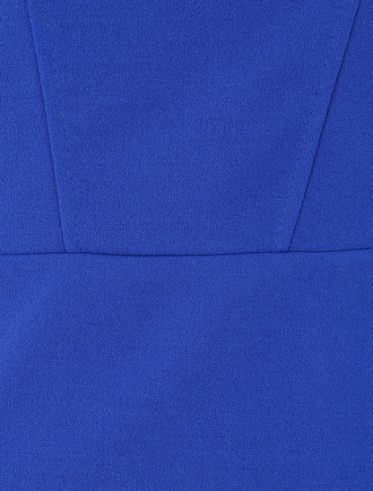 Robe à col bardot et manches en tulle - Bleu électrique - 3