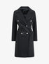 Manteau croisé à col cranté - Noir - 1