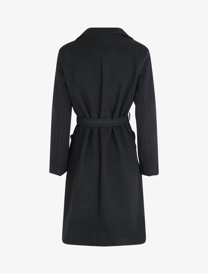 Manteau croisé à col cranté - Noir - 2