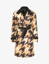 Manteau croisé à imprimé pied de coq - Camel - 1