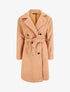 Manteau long en maille bouclette - Camel - 1