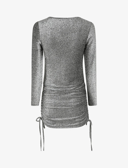 Robe irisée à bords retroussables - Argent - 2