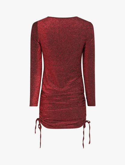 Robe irisée à bords retroussables - Rouge - 2