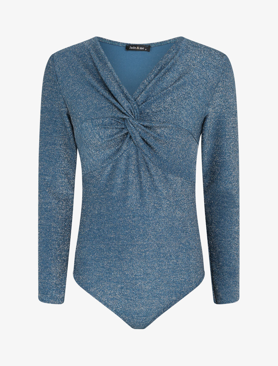 Body irisé à col torsadé - Bleu - 1