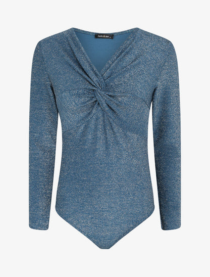 Body irisé à col torsadé - Bleu - 1