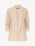 Blazer ouvert à manches plissées - Beige - 3