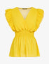 Top transparent à bandes gaufrées - Jaune - 3