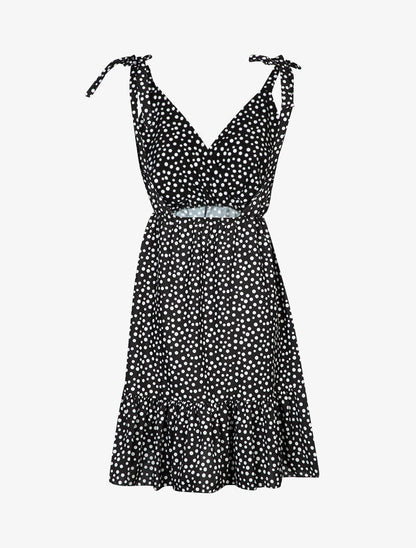 Robe à imprimé à pois - Noir - 2