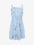 Robe mi longue à col carré élastiqué - Bleu ciel - 4