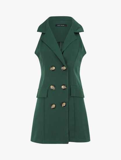 Veste croisée sans manches - Vert - 1