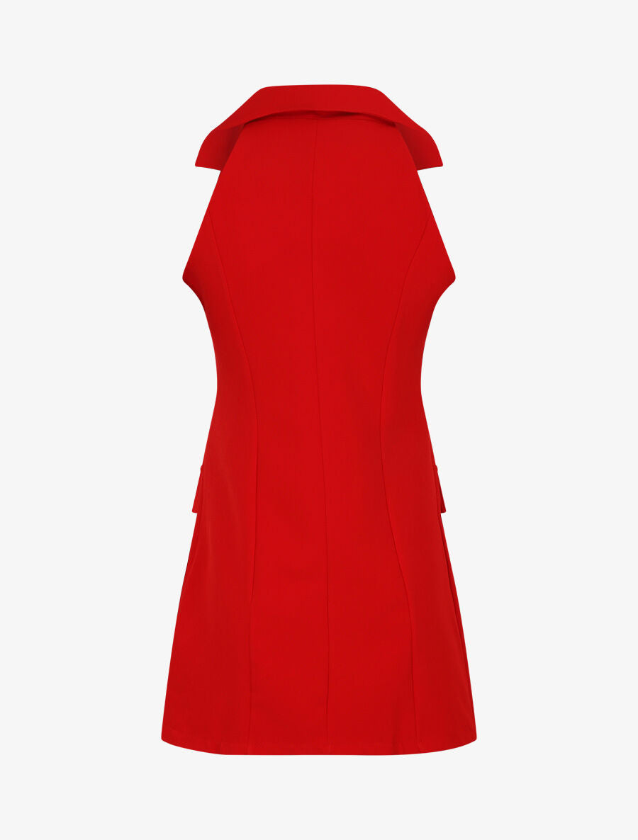 Veste croisée sans manches - Rouge - 2