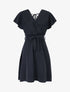 Robe cintrée à épaules volantées - Noir - 1