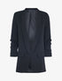Blazer satiné à manches plissées - Noir - 3