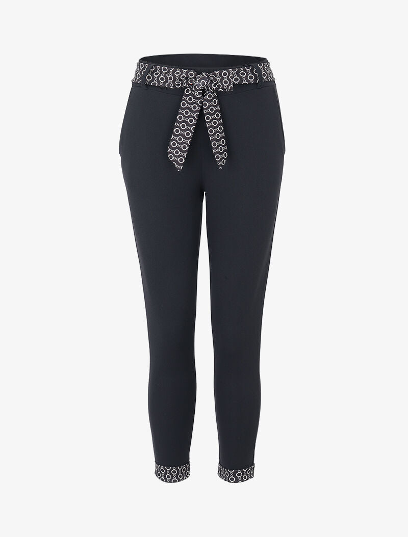 Pantalon 7/8 à bords imprimés - Noir - 3