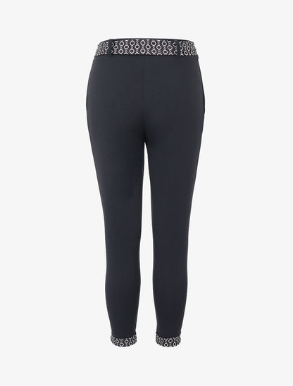 Pantalon 7/8 à bords imprimés - Noir - 4
