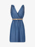 Robe en jean cache coeur - Bleu denim - 3