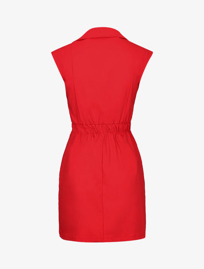 Robe sexy à buste style tailleur - Rouge - 2