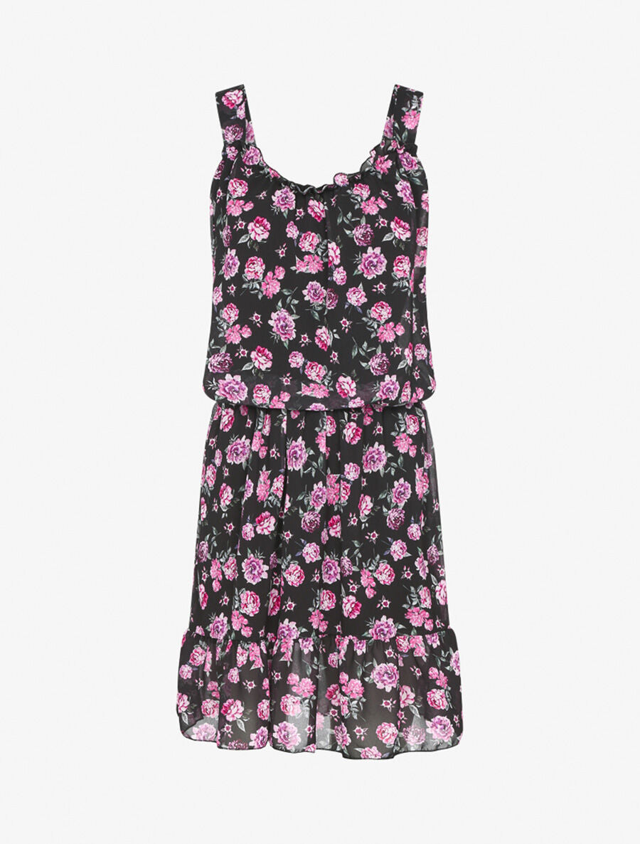 Robe dos nu à bretelles croisées - Noir/rose - 3