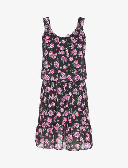 Robe dos nu à bretelles croisées - Noir/rose - 3