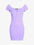 Robe côtelée extra courte - Lilas - 3