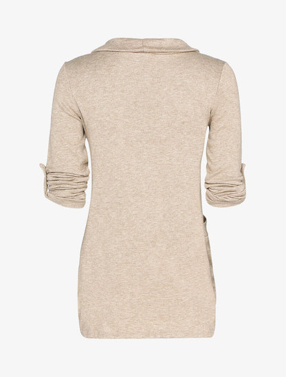 Gilet ouvert à manches rabattables - Taupe - 3