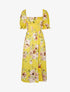 Robe imprimée à buste élastiqué - Jaune - 3
