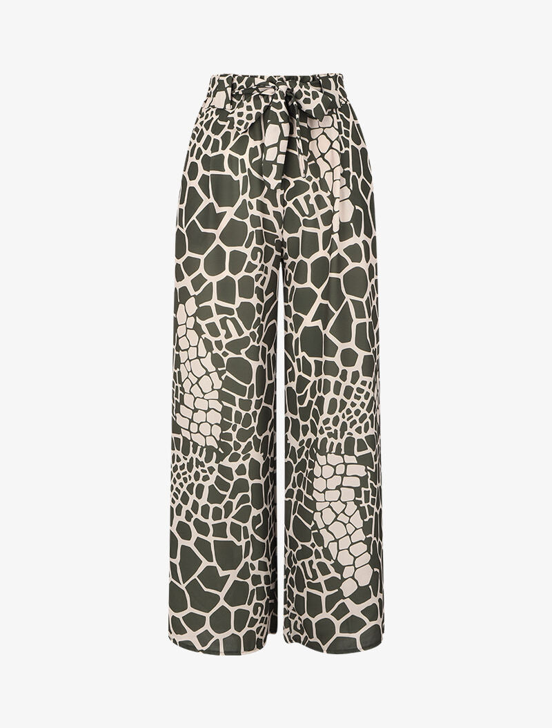 Jupe culotte à imprimé girafe - Kaki - 1