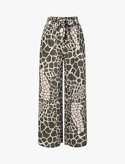 Jupe culotte à imprimé girafe - Kaki - 1