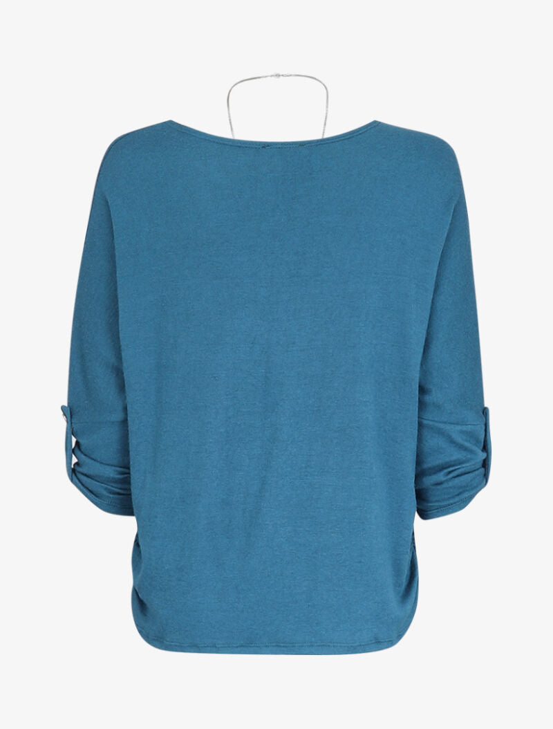Pull chauve souris avec sautoir - Bleu - 2