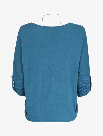 Pull chauve souris avec sautoir - Bleu - 2