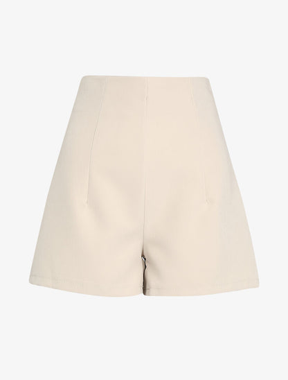 Short fluide à taille empire - Beige - 1