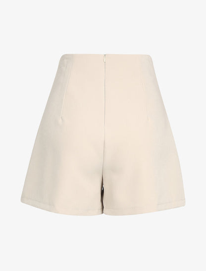 Short fluide à taille empire - Beige - 2