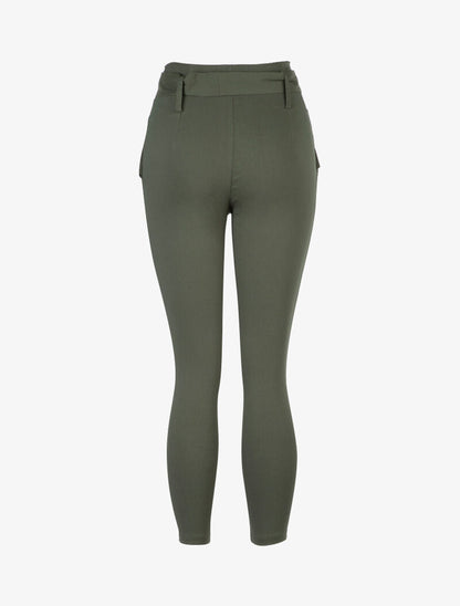 Pantalon 7/8 à taille empire - Kaki - 2
