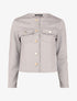 Veste boutonnée en suédine à poches à rabats - Gris clair - 4