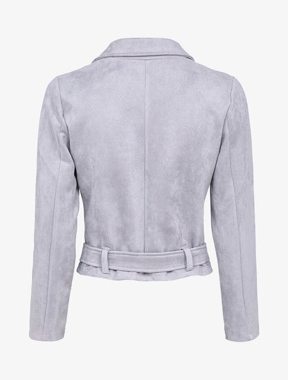 Perfecto en suédine à poches zippées décoratives - Gris clair - 2