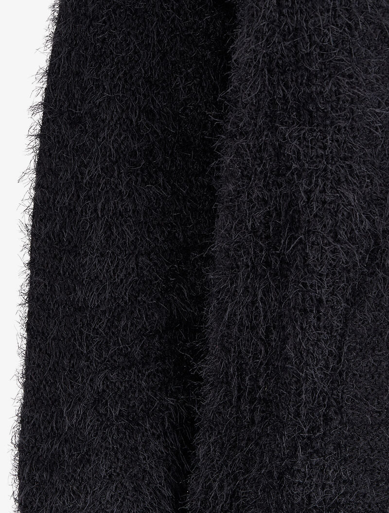 Gilet ouvert pelucheux - Noir - 3