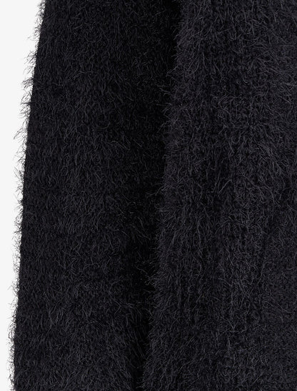 Gilet ouvert pelucheux - Noir - 3