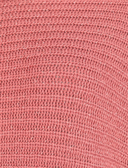 Pull loose irisé à bords arrondis - Rose foncé - 3