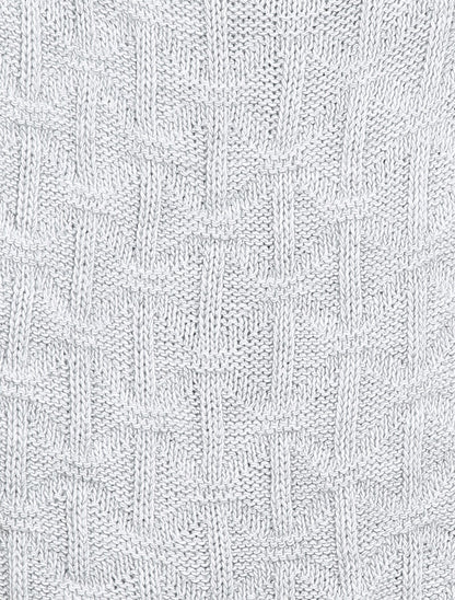 Pull sans manches en maille tressée - Gris clair - 3