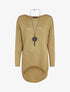 Pull loose à dos long et col bateau - Camel - 1