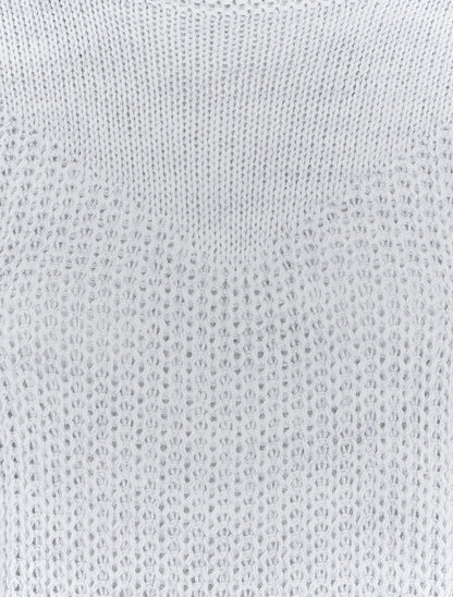 Pull loose en maille épaisse et fine - Gris chiné - 3